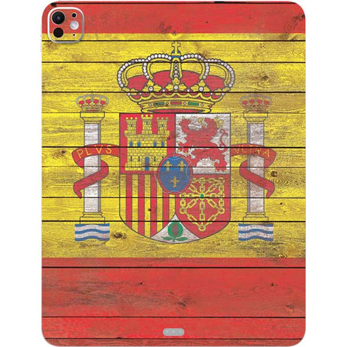 Spain Flag Dark Wood iPad Pro 13in M4 (2024) Skin